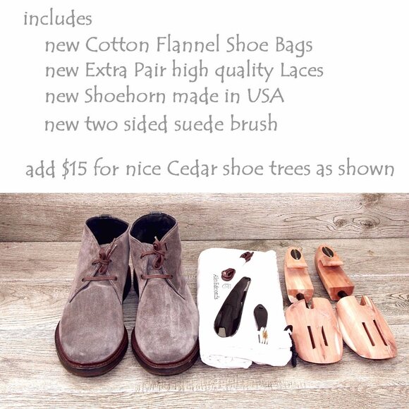 * NIB * $425 Allen Edmonds CYRUS Chukka 9 D Grey Suede * add $15 AE Cedar Trees main image 12